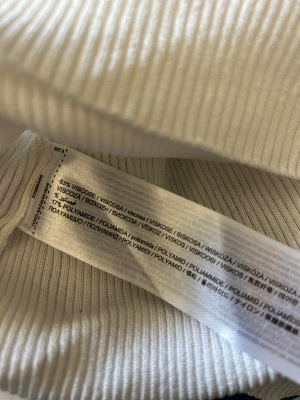 Mango White Ribbed Tank Top - Picture 4 of 4